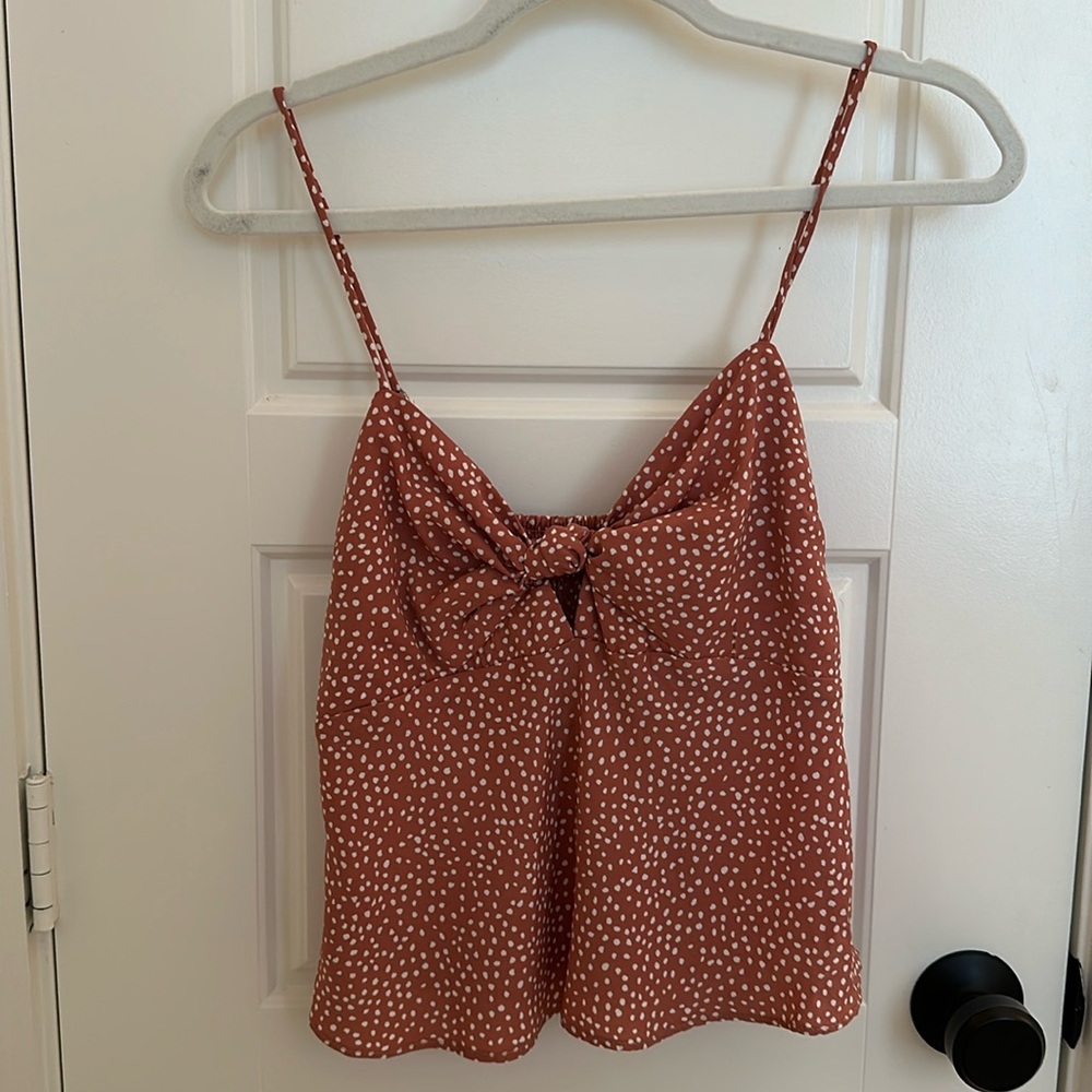 NWOT A&F polka dot flowy tank top
